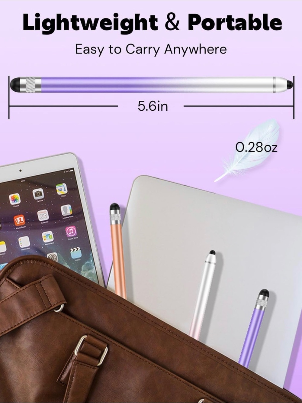 Stylus Pen for Touchscreen Tablets - Purple & Pink - Picture 4 of 4